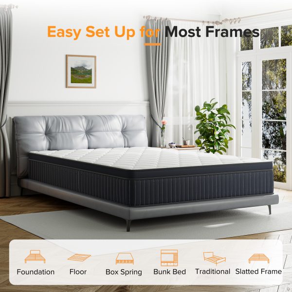 Full Mattress,Babo Care 14 Inch Cooling-Gel Memory Foam and Individually Pocket Innerspring Hybrid Mattress,King Bed Mattress in a Box, CertiPUR-US Certified, Medium Full Size Mattress